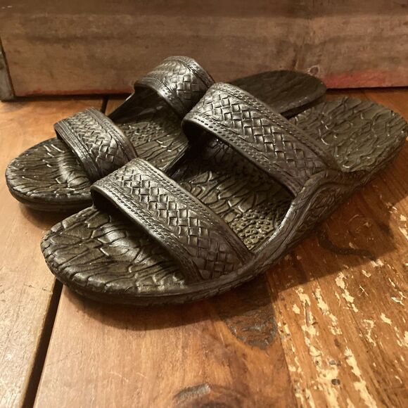 Vintage Pali Hawaii Sandals SIZE 12 DARK BROWN Women's - Picture 2 of 6